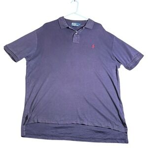 Polo Ralph Lauren Blue Polo‎ Shirt Classic Fit Red Pony Logo Mens Large